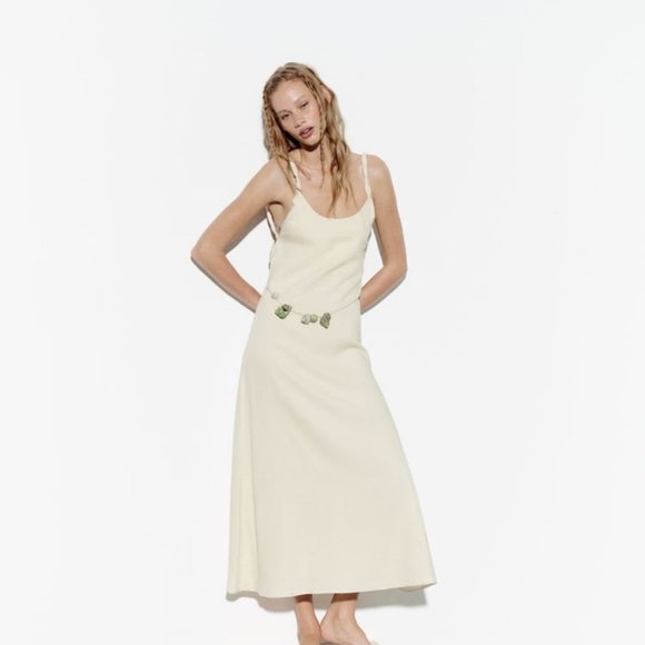 Zara Cream Midi Dress - Picture 1 of 16